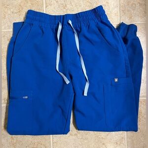 Figs Royal Blue High Waisted Uman Scrub joggers